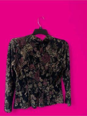 MSK Petite Black Floral Tapestry Zip Jacket Petite